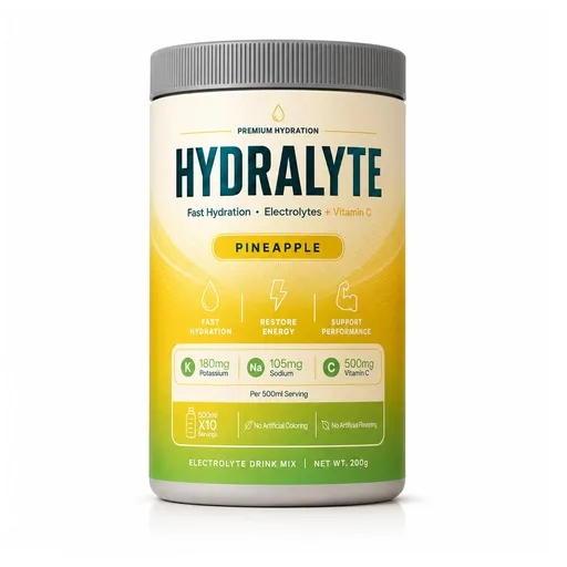 Hydralyte Pineapple 200 g jar packshot