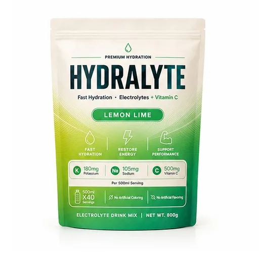 Hydralyte Lemon Lime 800 g stand-up pouch packshot