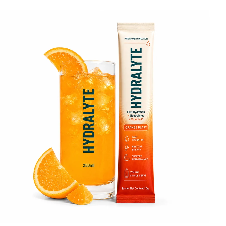 Hydralyte Orange Blast 10 g mini stick sachet packshot