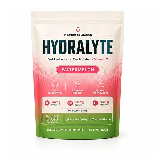 Hydralyte Watermelon 800 g stand-up pouch, forty 500 ml serves